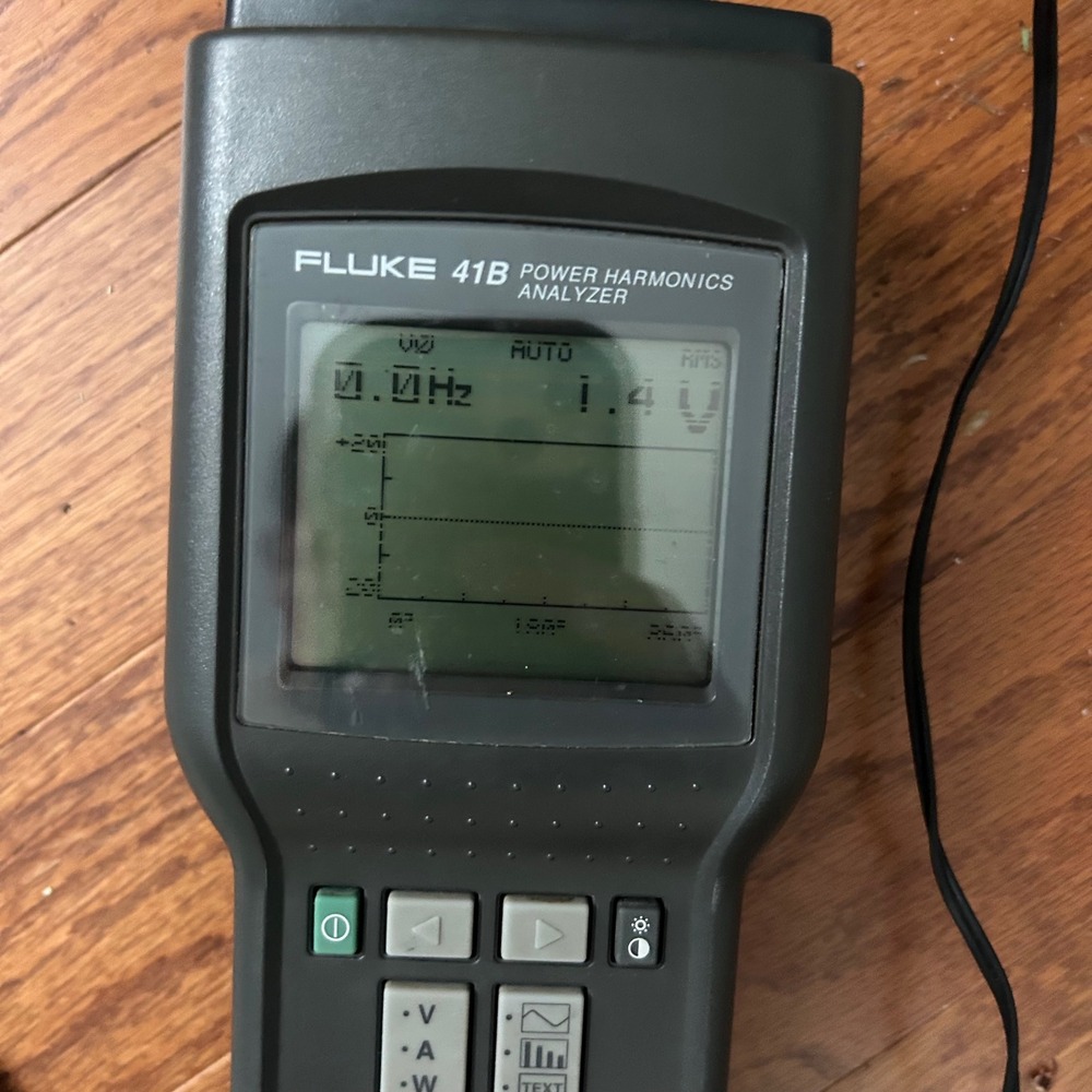 Working Fluke 41B Power Harmonics Analyzer Handheld Meter with Clamps and Cables - Picture 5 of 5
